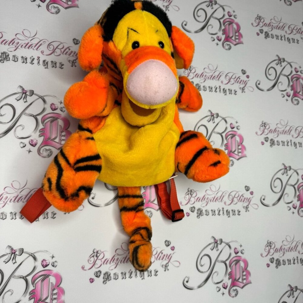 Disney tiger backpack Orange and Black Plush Toy backpack vintage zip up - Picture 9 of 10
